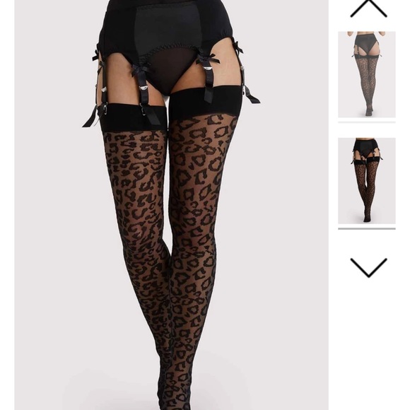 Bettie Page Accessories - ✨NWT Bettie Page 🦋 Black Leopard Knit Stockings